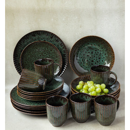 Lubiana Stoneware Ceramic Cosmos Zielony Serwis Obiadowy 72/18