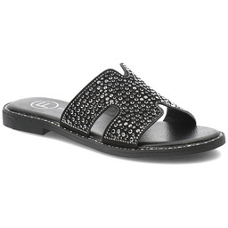 Filippo Czarne Klapki Modne Obuwie Damskie