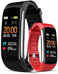 GIEWONT Smartwatch GW200-1 Czarny + Czerwony Pasek