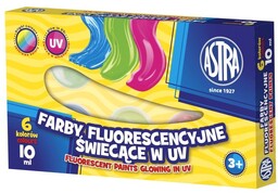Farby dekoracyjne fluorescencyjne 6 kolorów 10 ml Astra