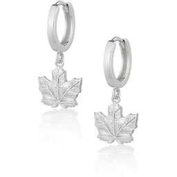 Kolczyki wiszące liść srebrne