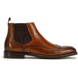 Męskie sztyblety skórzane dziurkowane klasyczne brązowe