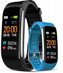 GIEWONT Smartwatch Czarny GW200-7 + Pasek Niebieski