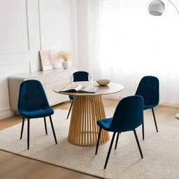 Stół Okrągły 100CM dąb naturalny YY5940 + 4