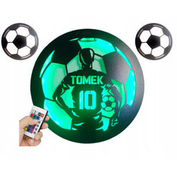 Lampka nocna Led Piłkarz Imię numer Piłka Nożna