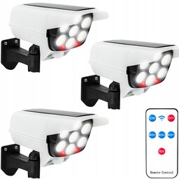 3x Solarna Atrapa Kamery Zewnętrzna Czujnik Ruchu Zmierzchu