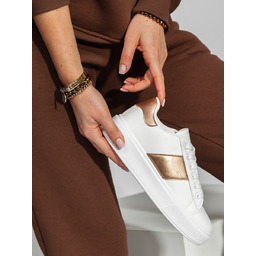 Złote buty damskie sneakersy Denley 956