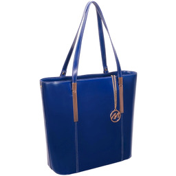 Torebka skórzana damska McKlein Cristina shopper A4 granatowa