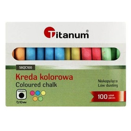 Kreda szkolna kolorowa 100 szt Titanum 75123