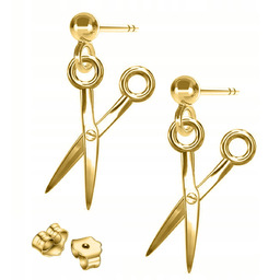 Złote Kolczyki z Nożycami dla Fryzjerki Nożyczki Fryzjer