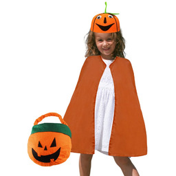 Zestaw Halloween Dynia Peleryna Torebka Czapka Jesień Kostium