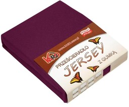 Prześcieradło jersey z gumką 120x200 śliwkowe P27-120 grube