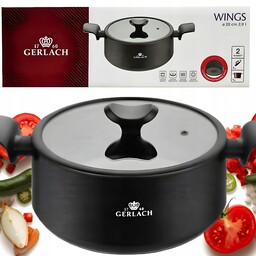 Gerlach Garnek Z Pokrywą Aluminiowy Non-stick Indukcja Wings