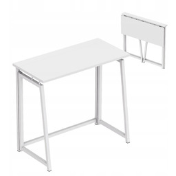 Biurko Industrialne Składane Mark Adler Białe Minimalistyczne Lekkie