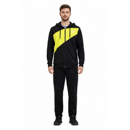 PUMA CZARNY KOMPLET DRESOWY Z ŻÓŁTYM WSTAWKĄ