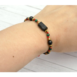 Pakamera Ochronna bransoletka - czarny turmalin, MALACHIT