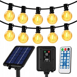 Girlanda Solarna Ogrodowa Balkonowa Lampki Kulki 27LED 1008CM