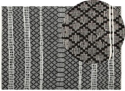 Beliani Dywan skórzany 140 x 200 cm czarny