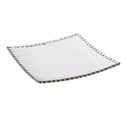 Eurofirany Patera ceramiczna 28x28x4 Elora 01 biała srebrna