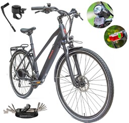 Rower Elektryczny Damski Trekkingowy Koła 28'' Shimano 250W