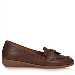 Eleganckie brązowe mokasyny na koturnie Toscanio - 38