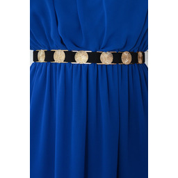 Pasek gumowy okrągłe ozdobne blaszki czarny Rosete 2