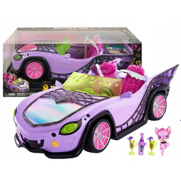 Monster High fioletowy kabriolet z pajęcza siecią akcesoria