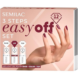 Semilac 3Step Easy Off zestaw z L19 Cherry