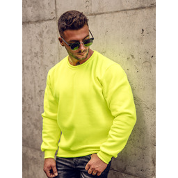 Żółty-neon gruba bluza męska bez kaptura Bolf 2001A