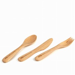 Zestaw sztućców drewnianych GSI Outdoors Rakau Cutlery Set