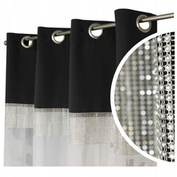 Firana gotowa Woal Cyrkonie tkanina 145x250