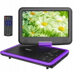 Przenośny Samochodowy Odtwarzacz DVD 9'' LCD Fioletowy 2000mAh
