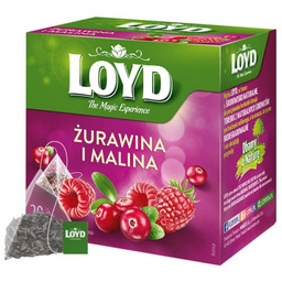 Loyd Tea Żurawina Malina Ex20 herbata ekspresowa owocowa
