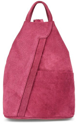 Zamszowy plecak damski purpurowy Vera Pelle T53