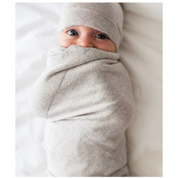 Poofi Kocyk merino Cozy beżowo-szary