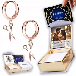 Kolczyki Pozłacane 925 z Nożycami dla Fryzjerki Nożyce