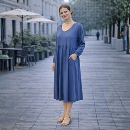 Sukienka Damska Dresowa Włoska w kolorze Denim