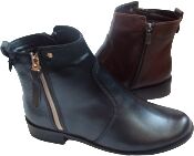 BnW Skórzane szerokie botki damskie, tęgość H, rozmiar