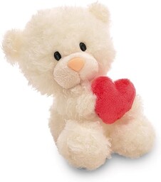 NICI Pluszowy miś z sercem 18 cm beżowy