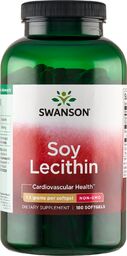 Swanson Soy Lecithin, lecytyna sojowa, 180 kapsułek miękkich