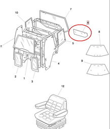 SZYBA TYLNA DOLNA NEW HOLLAND CASE 82000485