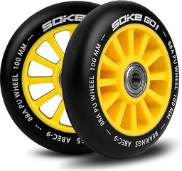 Kółka do hulajnogi 100 mm żółte 2 szt.