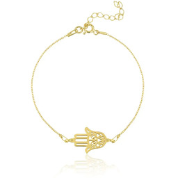 Bransoletka Ręka Fatimy srebrna pozłacana