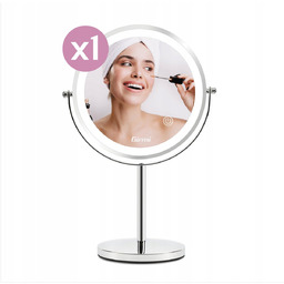 PODŚWIETLANE LUSTERKO LED KOSMETYCZNE DO MAKIJAŻU OBROTOWE POWIĘKSZAJĄCE