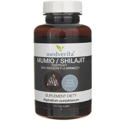 Mumio Shilajit Ekstrakt 20% Kwasów Fulwowych, Medverita, 120