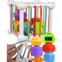 KOSTKA edukacyjna WCISKANKA zabawka SENSORYCZNA edukacyjna dla niemowląt