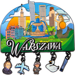 Metalowy magnes z zawieszkami Warszawa