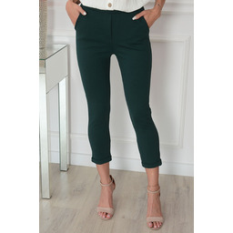 Spodnie cygaretki dzianinowe butelkowa zieleń Jose