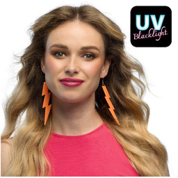 Kolczyki Flash neonowe pomarańczowe UV