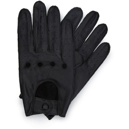 Męskie rękawiczki skórzane samochodowe czarne